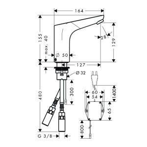 Vòi Lavabo Cảm Ứng Hafele Focus 230V 589.29.326 - 6