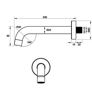 Vòi Xả Bồn Tắm Hafele Active 230 Mm 589.25.896 - 6