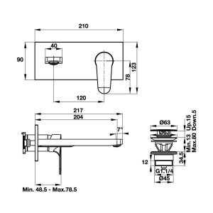 Vòi Lavabo Treo Tường Hafele Active 200 589.02.735 - 7 Vòi Lavabo Treo Tường Hafele Active 200 589.02.735 - 6