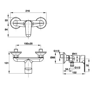 Bộ Trộn Sen Tắm Lắp Nổi Hafele Active 589.02.734 - 6