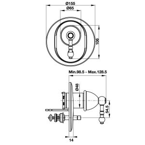 Bộ Trộn Bồn Tắm Âm Hafele Victoria Gold 589.02.692 - 6