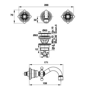 Vòi Hafele Lavabo Treo Tường Victoria Gold 160 589.02.691 - 7 Vòi Hafele Lavabo Treo Tường Victoria Gold 160 589.02.691 - 6