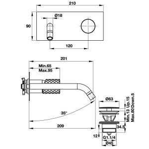 Vòi Hafele Lavabo Treo Tường Charm 200 589.02.633 - 6