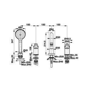 Bộ Trộn Bồn Tắm 4 Lỗ Hafele New Mysterious 589.02.607 - 8 Bộ Trộn Bồn Tắm 4 Lỗ Hafele New Mysterious 589.02.607 - 7