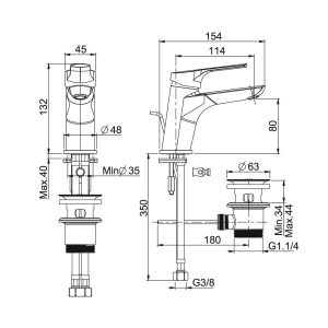 Vòi Hafele Lavabo New Mysterious 80 589.02.600 - 7 Vòi Hafele Lavabo New Mysterious 80 589.02.600 - 6