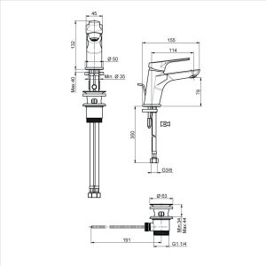 Vòi Chậu Nóng Lạnh (Loại Thấp) Hafele Emma 589.02.030 - 6