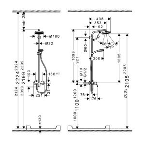 Cây Sen Tắm Đứng Hafele Crometta (Zd) 589.54.004 - 7 Cây Sen Tắm Đứng Hafele Crometta (Zd) 589.54.004 - 6