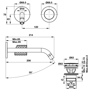 Vòi Hafele Lavabo Treo Tường Charm 200 589.02.634 - 6