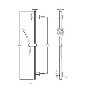 Bộ Thanh Treo Sen Hafele 1F Màu Đen Mờ 589.85.561 - 6