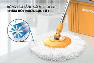 CÂY LAU NHÀ XOAY 360 ĐỘ SUNHOUSE KS-MO350I - 8 CÂY LAU NHÀ XOAY 360 ĐỘ SUNHOUSE KS-MO350I - 7