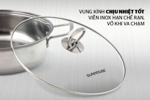 NỒI LẨU INOX 1 ĐÁY SUNHOUSE SHL24 - 12