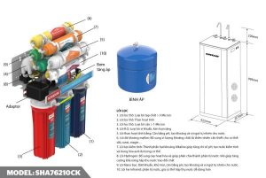 MÁY LỌC NƯỚC R.O TÍCH HỢP NÓNG LẠNH 10 LÕI SUNHOUSE SHR76210CK - 9