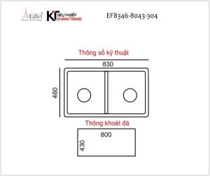 CHẬU RỬA CHÉN EIFFEL CAO CẤP INOX 304 8346 - 9