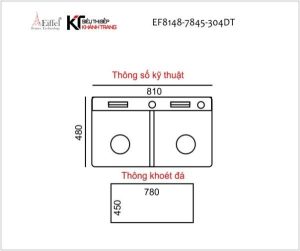 CHẬU RỬA CHÉN EIFFEL CAO CẤP INOX 304 8148 - 3