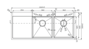 Chậu rửa bát KONOX KN11650TD L