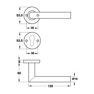 Bộ Tay Nắm Gạt, Inox 316 Hafele 903.98.536 - 6