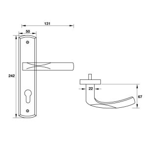 Tay Nắm Cửa Chính Đế Dài Startec Màu Đen Hafele 903.78.163 - 7 Tay Nắm Cửa Chính Đế Dài Startec Màu Đen Hafele 903.78.163 - 6