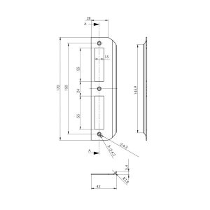 Thân Khóa Cho Cửa Đố Nhỏ Hafele 911.77.263 - 9