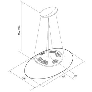 Máy hút mùi đảo Malloca ECLIPSE-K600 - 2 Máy hút mùi đảo Malloca ECLIPSE-K600