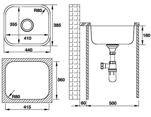 Chậu rửa chén Hafele HS-S4438 567.24.000 - 7 Chậu rửa chén Hafele HS-S4438 567.24.000 - 6