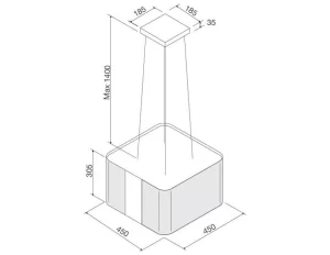 Máy hút mùi đảo Malloca CUBE F-181