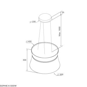 Máy hút mùi đảo Malloca Sophie K-500W - 4 Máy hút mùi đảo Malloca Sophie K-500W - 3