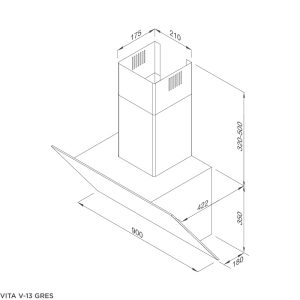 Máy hút mùi áp tường Malloca VITA V-13 GRES - 22 Máy hút mùi áp tường Malloca VITA V-13 GRES