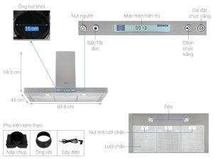 Máy hút mùi áp tường Hafele HH-WI90B 539.81.175 - 33 Máy hút mùi áp tường Hafele HH-WI90B 539.81.175