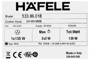 Máy hút mùi áp tường Hafele HH-WVG80E (533.86.018) - 29 Máy hút mùi áp tường Hafele HH-WVG80E (533.86.018) - 28