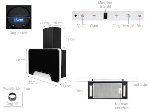 Máy hút mùi áp tường Hafele HH-WVGS90A 533.80.203 - 18 Máy hút mùi áp tường Hafele HH-WVGS90A 533.80.203