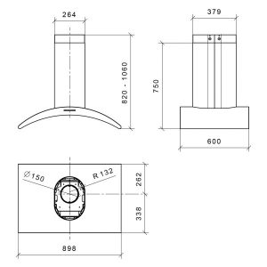 Máy hút mùi Dudoff đảo kết hợp trang trí Arcadia Isola 90SG - 7 Máy hút mùi Dudoff đảo kết hợp trang trí Arcadia Isola 90SG - 6