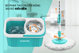 BỘ LAU NHÀ XOAY 360 ĐỘ SUNHOUSE KS-CL350PB - 12 BỘ LAU NHÀ XOAY 360 ĐỘ SUNHOUSE KS-CL350PB - 11