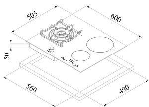 BẾP 2 TỪ KẾT HỢP 1 GAS DUDOFF GRANI Z0102 - 6