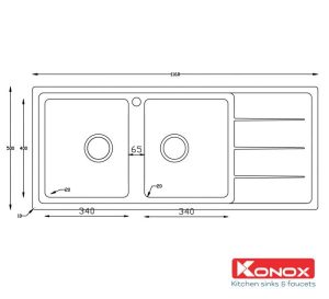 CHẬU RỬA CHÉN BÁT KONOX BETA 1160 - 7 CHẬU RỬA CHÉN BÁT KONOX BETA 1160 - 6
