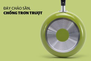 Cặp chảo nhôm trơn cạn SUNHOUSE Phi 18 + 24 (Xanh - Sampanh) SHS2418 - 8