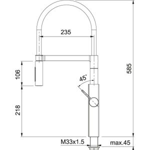 FRANKE | Vòi rửa chén Crystal Semi-Pro Chrome-B (115.0474.627) - 7 FRANKE | Vòi rửa chén Crystal Semi-Pro Chrome-B (115.0474.627) - 6