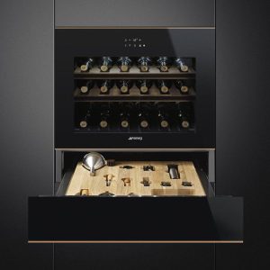 TỦ RƯỢU ÂM SMEG, MÀU ĐEN, 60CM, DOLCE STIL NOVO, MẶT KÍNH, VỊ TRÍ BẢN LỀ: BÊN PHẢI CVI618RWNR2 535.14.381 - 12