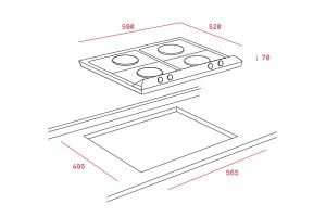 Bếp Gas Teka EW 60 4G 40218010 - 13