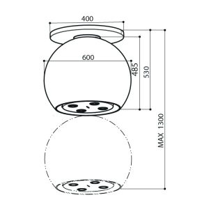 MÁY HÚT MÙI ĐẢO TREO DÂY CÁP DUDOFF HERMES - 6