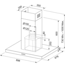 FRANKE | Máy hút mùi đảo FDF H45 9354 I XS LED0 - 7
