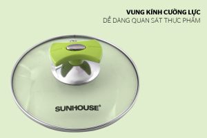 BỘ NỒI INOX 3 ĐÁY SUNHOUSE SH336 - 12