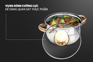 Bộ 3 Nồi Inox 5 Đáy Từ Vung Kính Sunhouse SH781 (16cm, 20cm, 24cm) - 11 Bộ 3 Nồi Inox 5 Đáy Từ Vung Kính Sunhouse SH781 (16cm, 20cm, 24cm) - 10