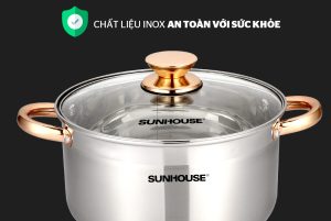 Bộ 3 Nồi Inox 5 Đáy Từ Vung Kính Sunhouse SH781 (16cm, 20cm, 24cm) - 15 Bộ 3 Nồi Inox 5 Đáy Từ Vung Kính Sunhouse SH781 (16cm, 20cm, 24cm) - 14