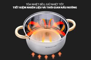 Bộ 3 Nồi Inox 5 Đáy Từ Vung Kính Sunhouse SH781 (16cm, 20cm, 24cm) - 17 Bộ 3 Nồi Inox 5 Đáy Từ Vung Kính Sunhouse SH781 (16cm, 20cm, 24cm) - 16