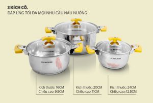 BỘ NỒI INOX 5 ĐÁY SUNHOUSE SH787 - 31 BỘ NỒI INOX 5 ĐÁY SUNHOUSE SH787 - 30