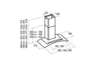 Máy hút mùi áp tường Cata C-900 GLASS/C - 3