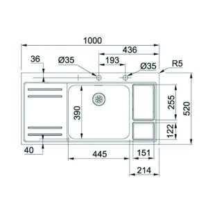 FRANKE | Chậu rửa Inox LAX 211 W 45 (127.0299.850) - 7 FRANKE | Chậu rửa Inox LAX 211 W 45 (127.0299.850) - 6
