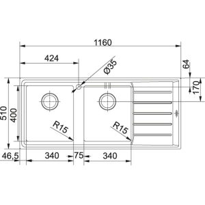 FRANKE | Chậu rửa Inox NPX 621 RHD (101.0068.377) - 7 FRANKE | Chậu rửa Inox NPX 621 RHD (101.0068.377) - 6