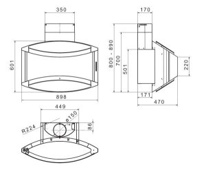 MÁY HÚT MÙI ĐẢO DUDOFF PLANNET 90SS - 7 MÁY HÚT MÙI ĐẢO DUDOFF PLANNET 90SS - 6