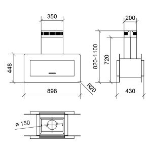 Máy Hút Mùi Dudoff đảo kết hợp trang trí Trisia Isola 90SGB - 7 Máy Hút Mùi Dudoff đảo kết hợp trang trí Trisia Isola 90SGB - 6